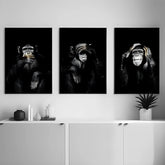 Toile - 3 Monkeys Shooting